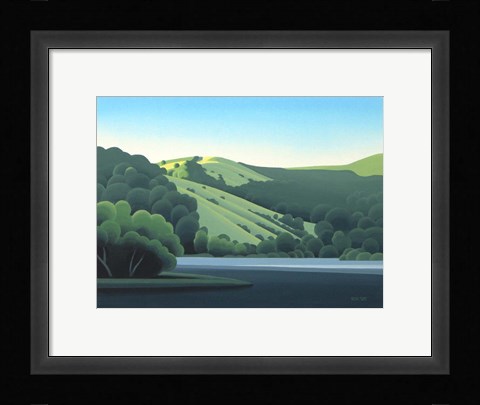 Framed Morning On The Reservoir Print