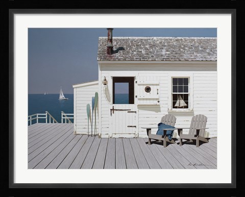 Framed Dock House Print