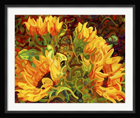 Framed Four Sunflowers Print