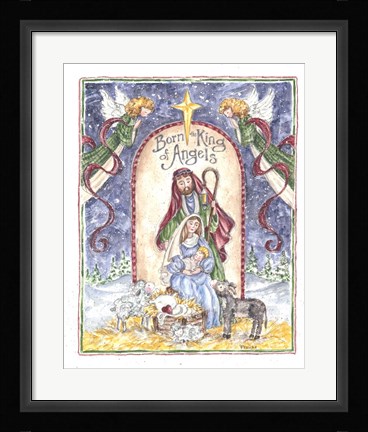 Framed Born King of Angels Print