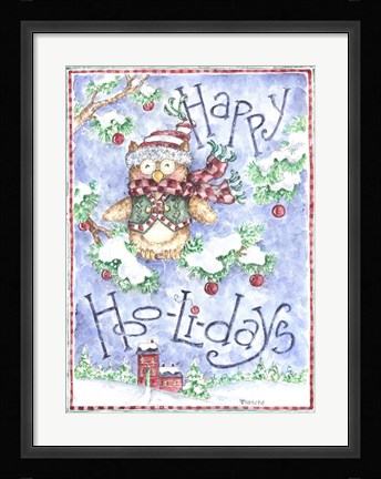 Framed Happy Hoolidays Print