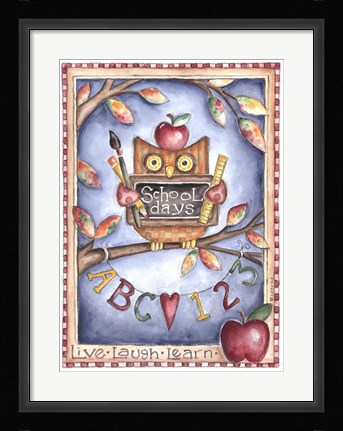 Framed Owl Live Laugh Learn Print