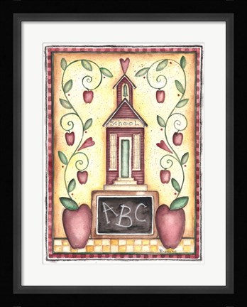 Framed School ABC Primitive Print
