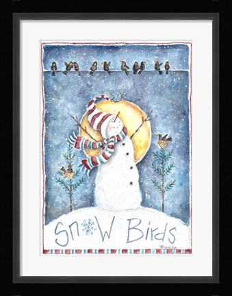 Framed Snow Birds Print