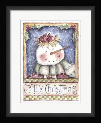 Framed Jolly Christmas Snowman Print