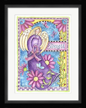 Framed Breast Cancer Awareness: Strength Angel Print