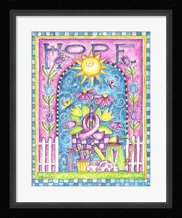 Framed Breast Cancer Awareness: Hope Garden Print