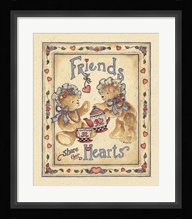 Framed Friends Share Their Hearts Print