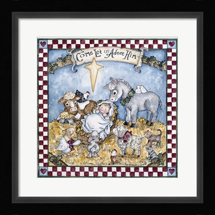 Framed Come Let Us Adore Him Print