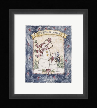 Framed God Bless Us Everyone Print