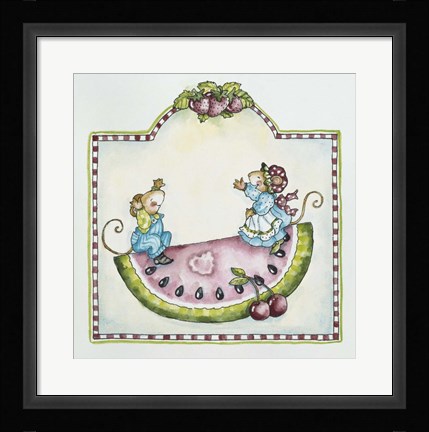 Framed Watermelon Mice Print