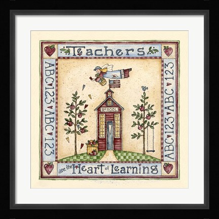 Framed Teachers Are The Heart Of Learning Print
