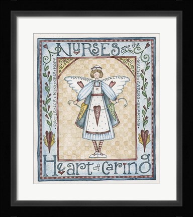 Framed Heart Of Caring Print