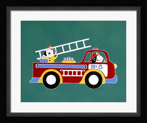Framed No. 8 Fire Truck Print