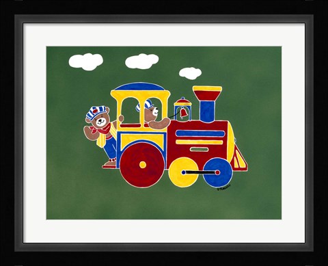 Framed Bear Ry Happy Conductors Print