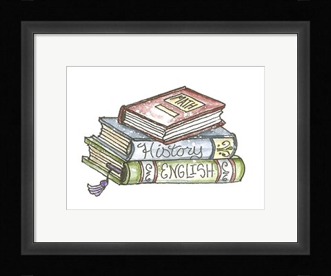 Framed School Books Print