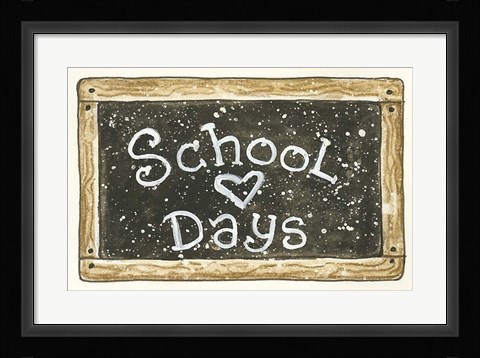 Framed School Chalkboard Print