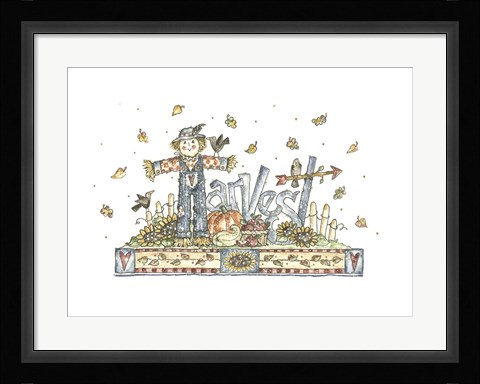 Framed Harvest Word Art Print