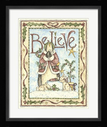 Framed Believe Penguin Print
