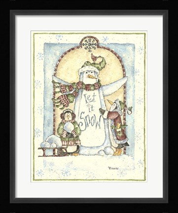 Framed Let It Snow Penguins Print