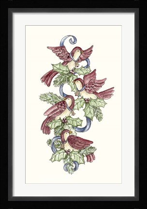 Framed Calling Birds Stocking Print