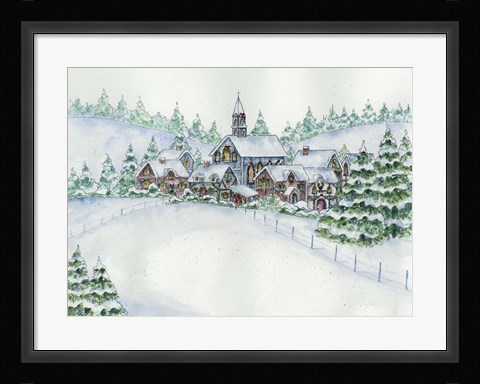 Framed Country Setting Winter Print