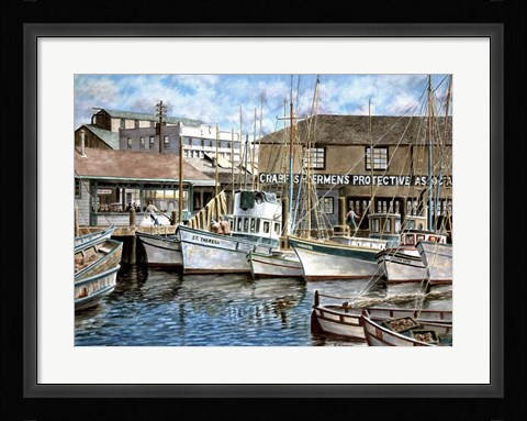 Framed San Francisco Fishrman's Wharf 1941 Print