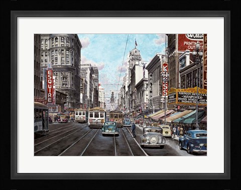 Framed 1941 Market St. San Francisco Print