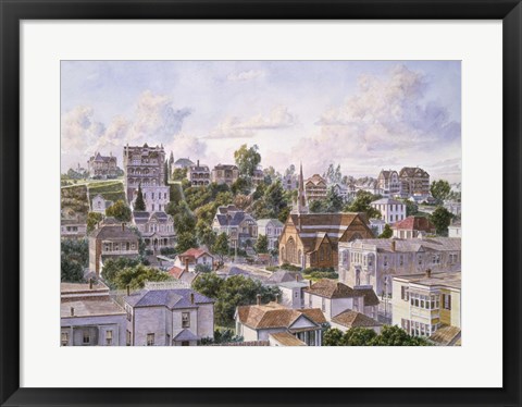 Framed Los Angeles, Bunker Hill From Congretional Church c.1898 Print