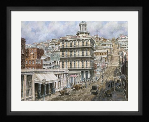 Framed San Francisco, Knob Hill 1854 Print