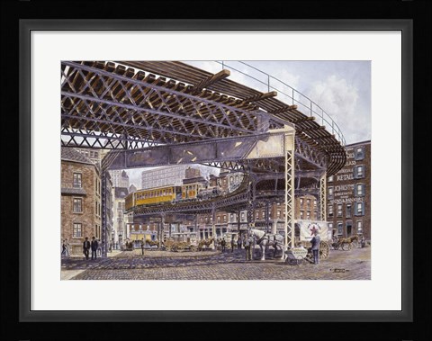 Framed 2Nd Ave. El, c.1896 Print