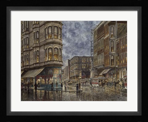 Framed Dinner Hour, San Francisco, Ellis &amp; Market St. Print