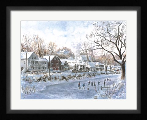 Framed Hockey Game Print