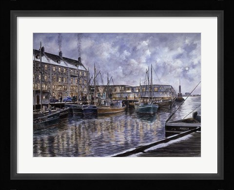 Framed Boston,  The Commercial Wharf Print