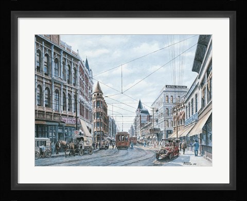 Framed Looking South On Spring St., c.1909 Print