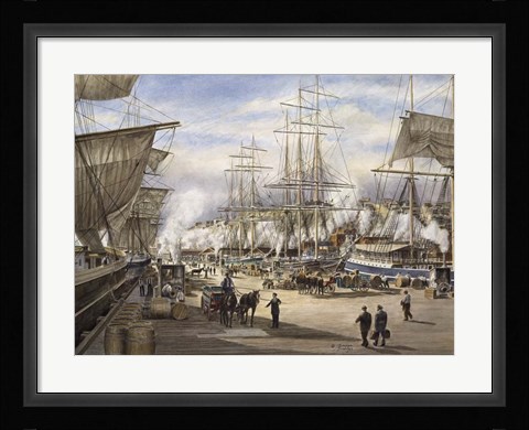 Framed Green St. Wharf Print
