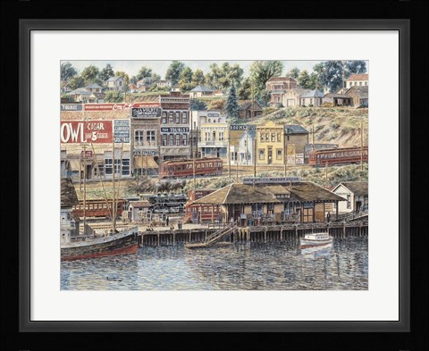 Framed San Pedro Harbor Print