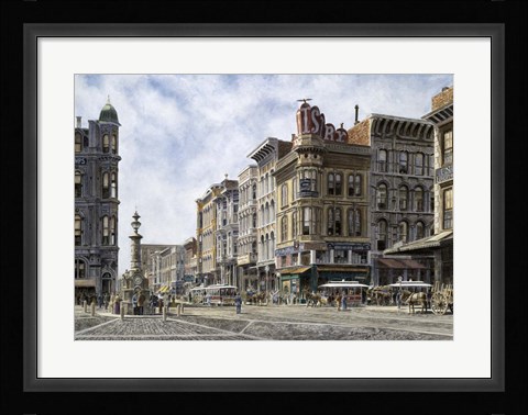 Framed San Francisco,  Latta's Fountain, Market &amp; Geary Sts. Print