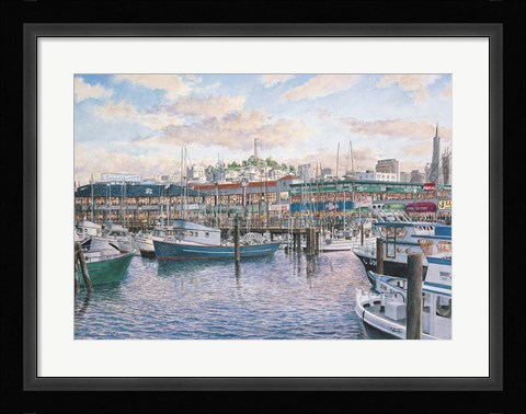 Framed Fisherman's Wharf Sunset Print
