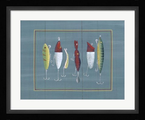 Framed Fishing Hooks 1 Print