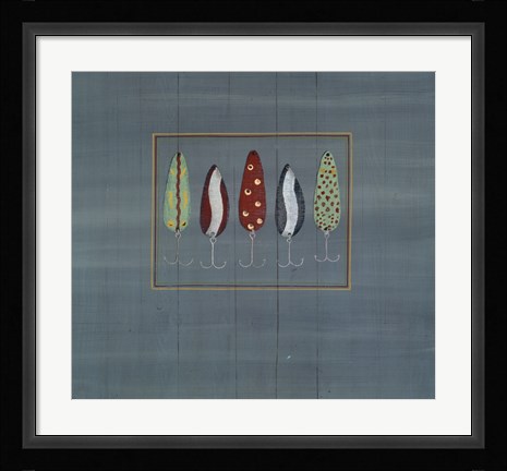 Framed Fishing Hooks 3 Print