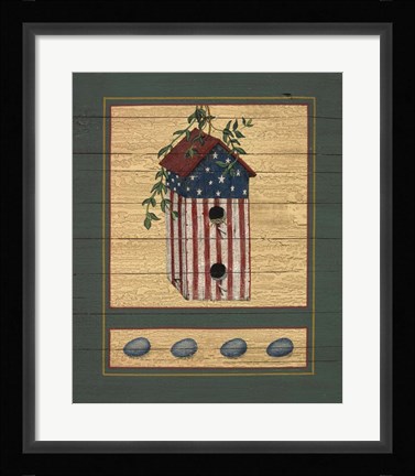 Framed American Bird House Print