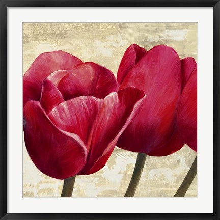 Framed Red Tulips (Detail) Print