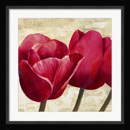 Framed Red Tulips (Detail) Print