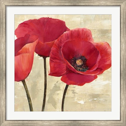 Framed Red Poppies (Detail) Print