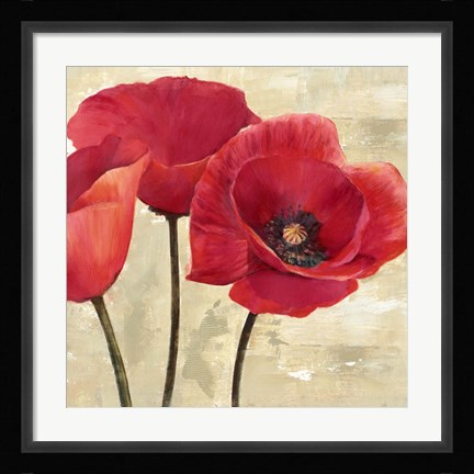 Framed Red Poppies (Detail) Print