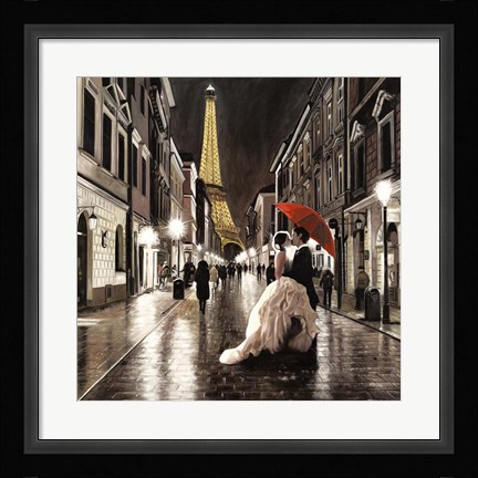 Framed Kissing in Paris (Detail) Print
