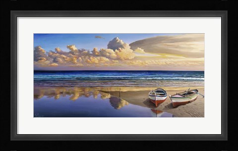 Framed Barche sulla Battigia I Print