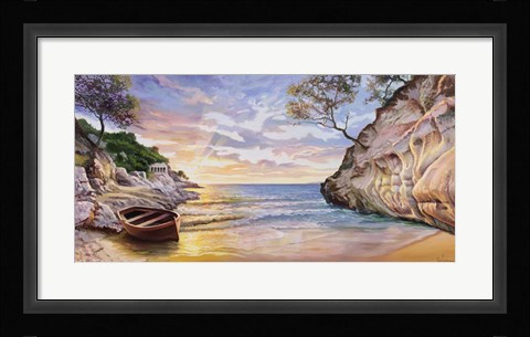 Framed Caletta al Tramonto Print
