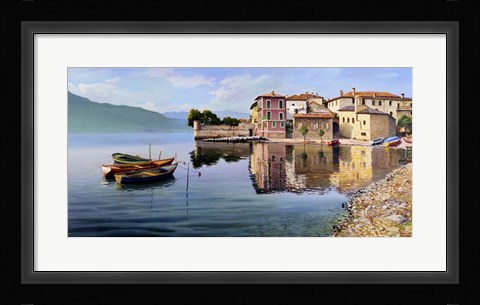 Framed Paese sul Lago Print